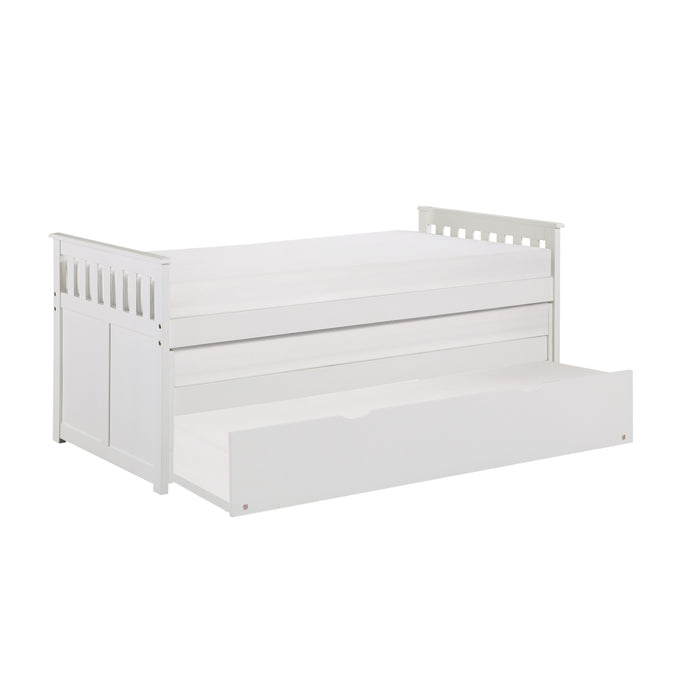 Galen Twin/Twin Bed with Twin Trundle in White - B2053RTW-1R