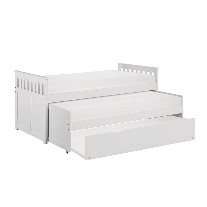 Galen Twin/Twin Bed with Twin Trundle in White - B2053RTW-1R