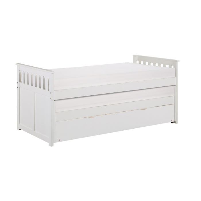 Galen Twin/Twin Bed with Twin Trundle in White - B2053RTW-1R