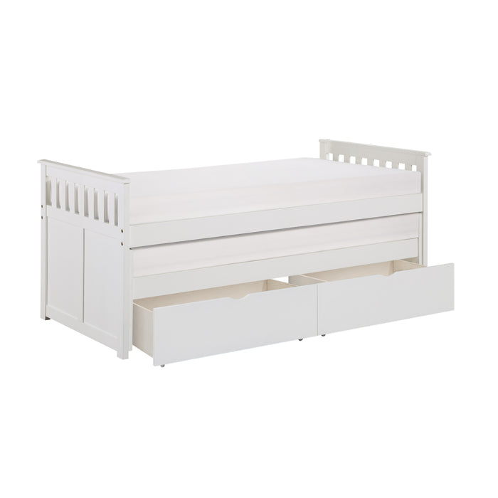 Galen (4) Twin/Twin Bed with Storage Boxes in White - B2053RTW-1T*