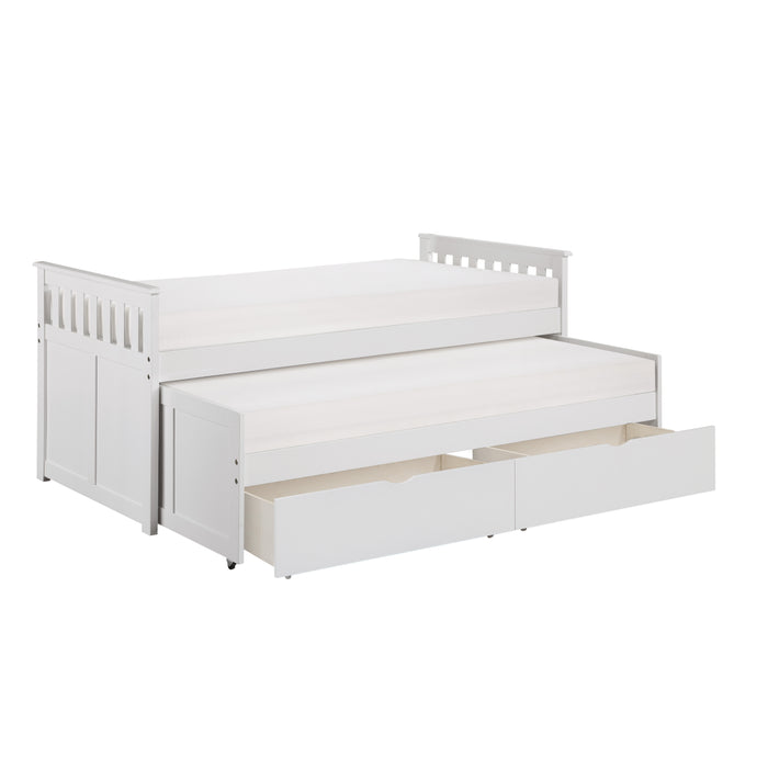 Galen (4) Twin/Twin Bed with Storage Boxes in White - B2053RTW-1T*