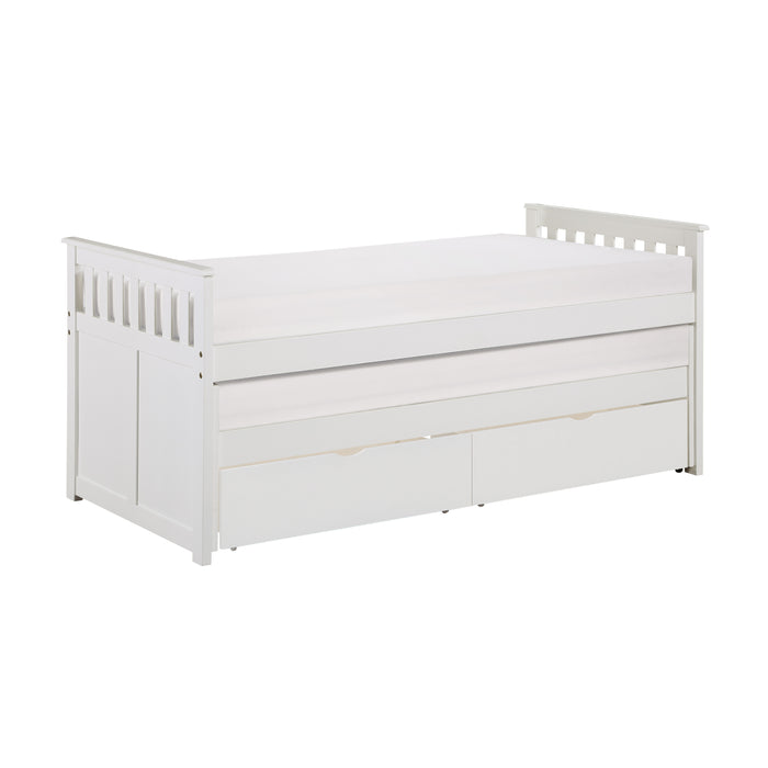 Galen (4) Twin/Twin Bed with Storage Boxes in White - B2053RTW-1T*