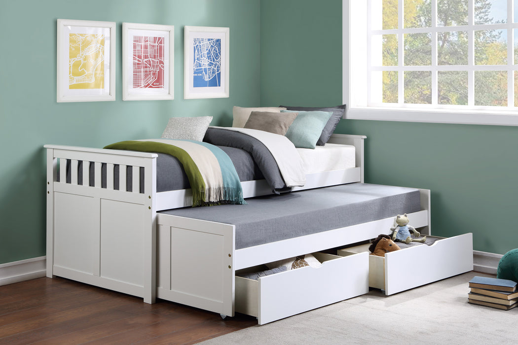 Galen (4) Twin/Twin Bed with Storage Boxes in White - B2053RTW-1T*