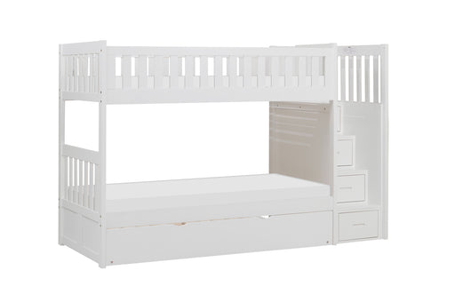 Galen (5) Twin/Twin Step Bunk Bed with Twin Trundle in White - B2053SBW-1*R image