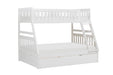 Galen (4) Twin/Full Bunk Bed with Twin Trundle in White - B2053TFW-1*R image