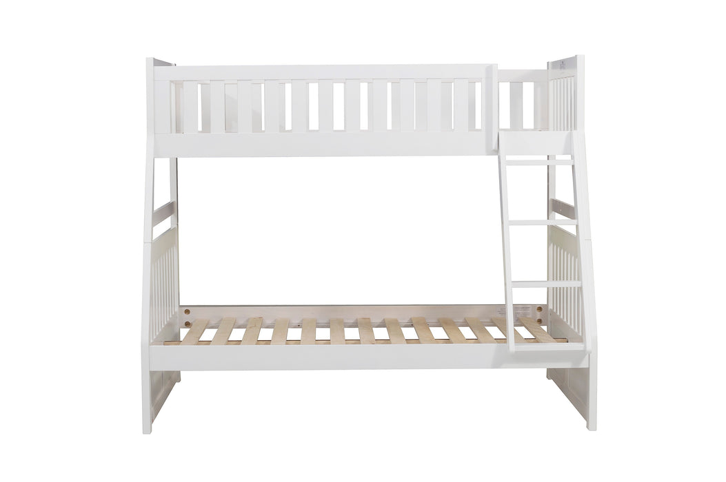 Galen (3) Twin/Full Bunk Bed in White - B2053TFW-1*