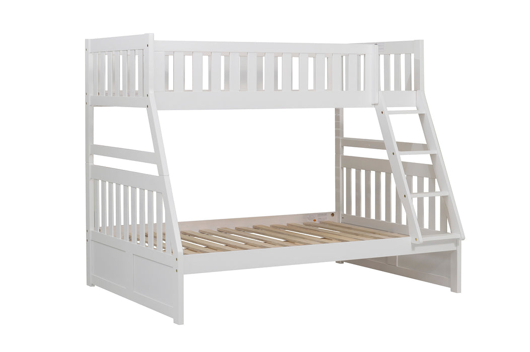 Galen (3) Twin/Full Bunk Bed in White - B2053TFW-1*