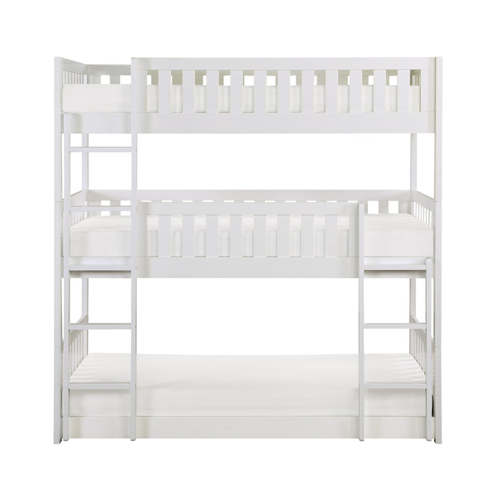 Galen (3) Triple Bunk Bed in White - B2053TTTW-1*