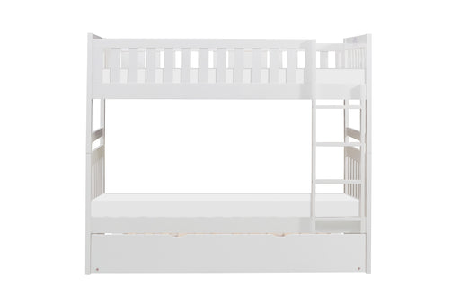 Galen (4) Twin/Twin Bunk Bed with Twin Trundle in White - B2053W-1*R image