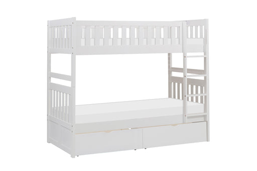 Galen (4) Twin/Twin Bunk Bed with Storage Boxes in White - B2053W-1*T image