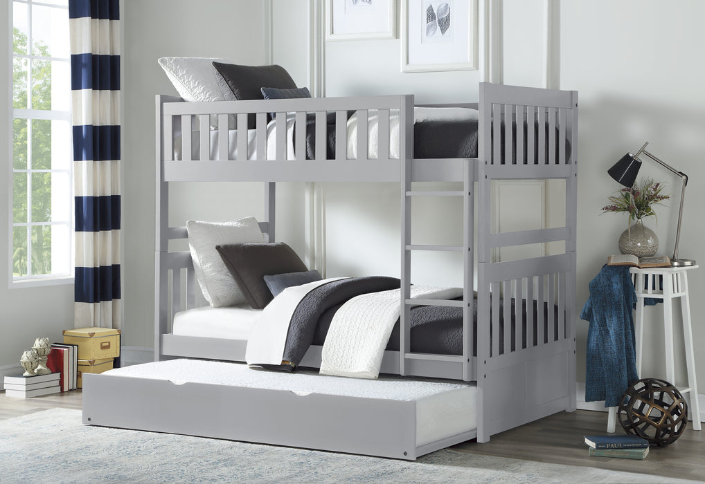 Orion (4) Twin/Twin Bunk Bed with Twin Trundle in Gray - B2063-1*R