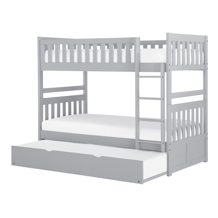 Orion (4) Twin/Twin Bunk Bed with Twin Trundle in Gray - B2063-1*R