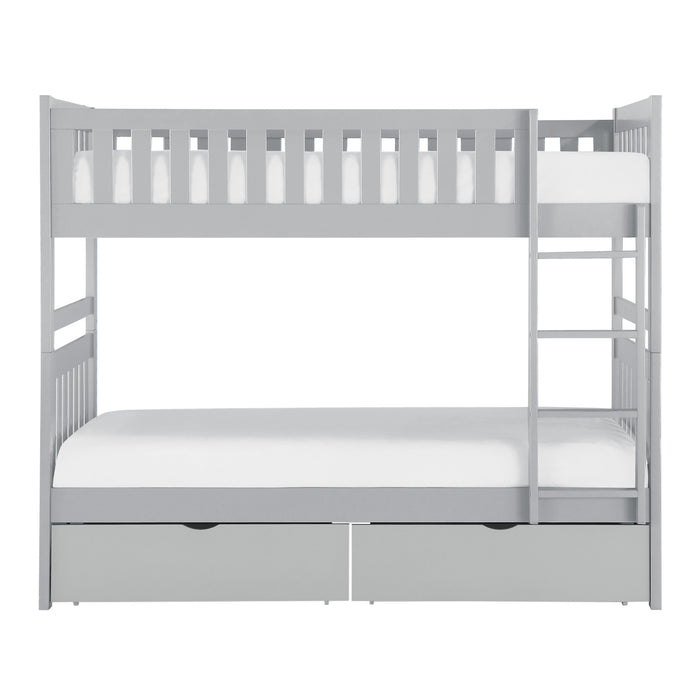 Orion (4) Twin/Twin Bunk Bed with Storage Boxes in Gray - B2063-1*T image