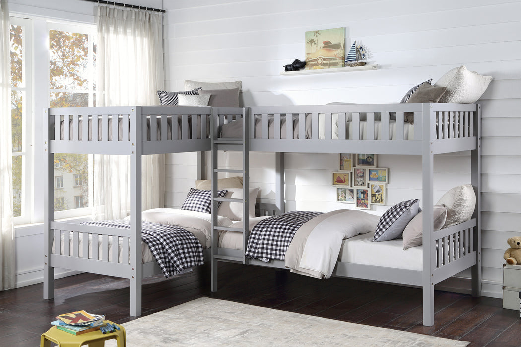 Orion (3) Corner Bunk Bed in Gray - B2063CN-1*