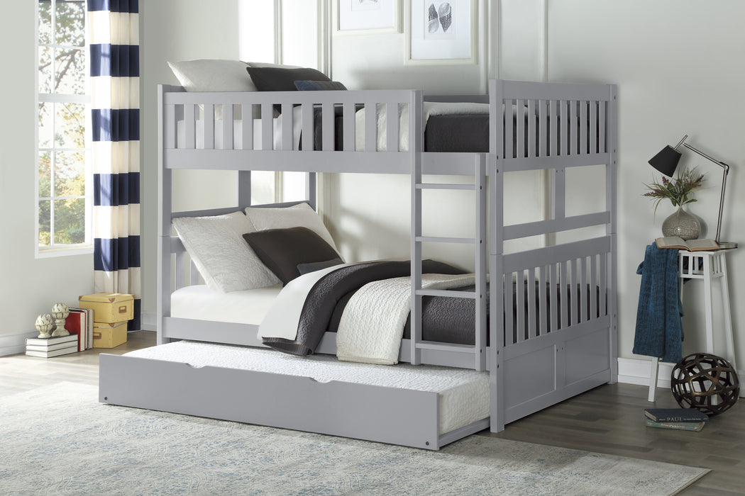 Orion (4) Full/Full Bunk Bed with Twin Trundle in Gray - B2063FF-1*R