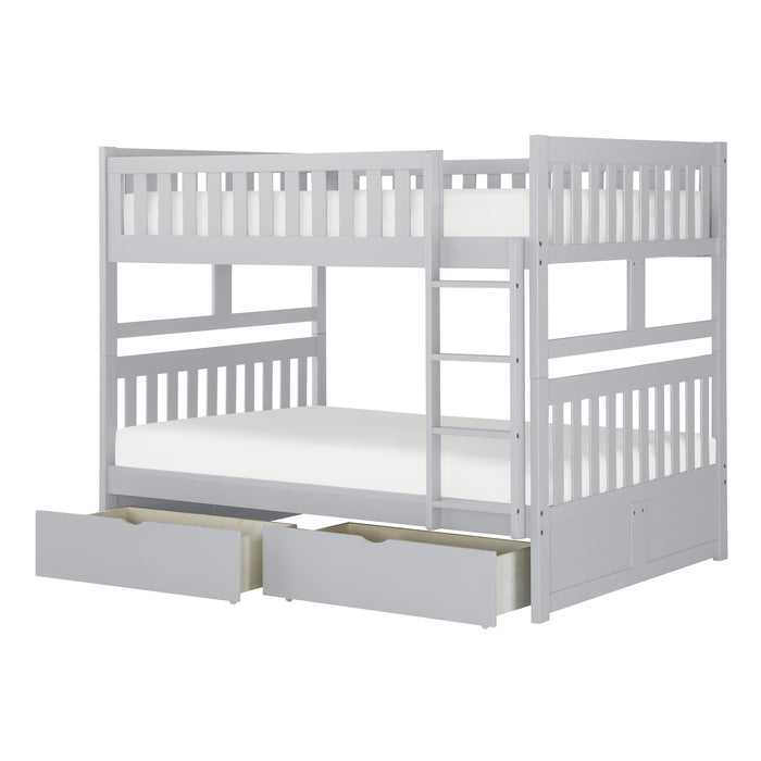 Orion (4) Full/Full Bunk Bed with Storage Boxes in Gray - B2063FF-1*T