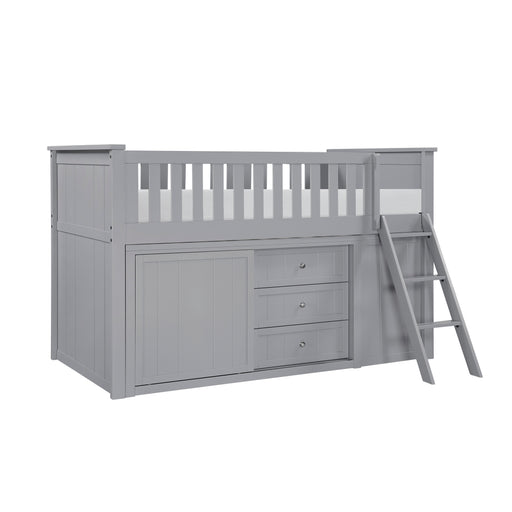 Orion (5) Low Loft Bunk with Bookcase and Dresser in Gray - B2063LL-1*BCDR image