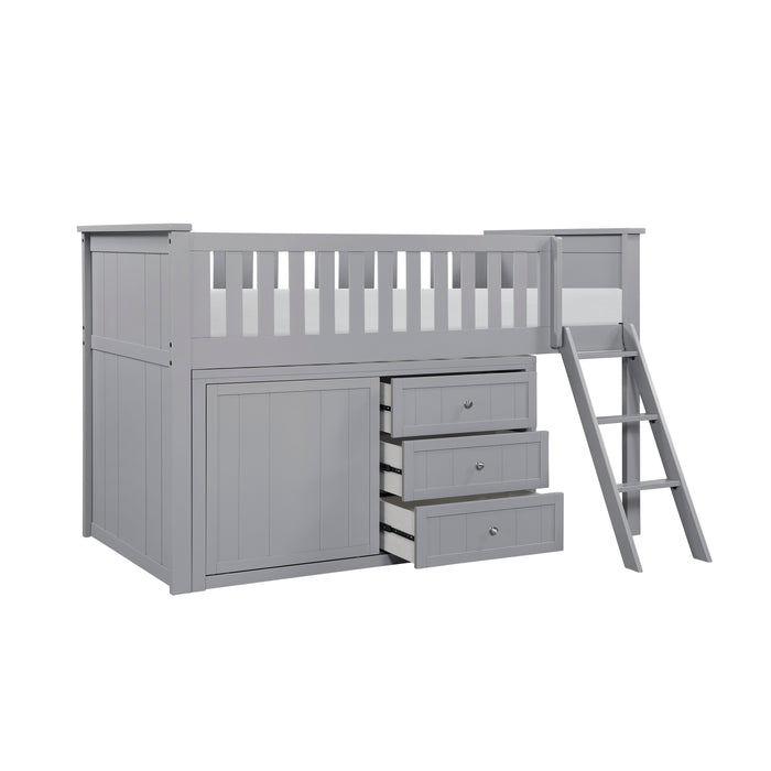 Orion (4) Low Loft Bunk with Dresser in Gray - B2063LL-1*DR