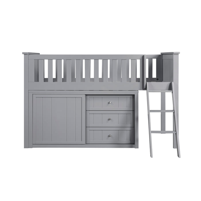 Orion (4) Low Loft Bunk with Dresser in Gray - B2063LL-1*DR