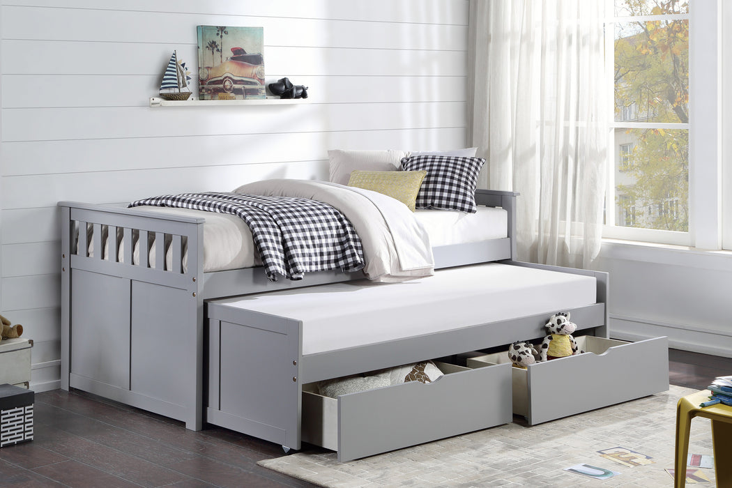 Orion (4) Twin/Twin Bed with Storage Boxes in Gray - B2063RT-1T*