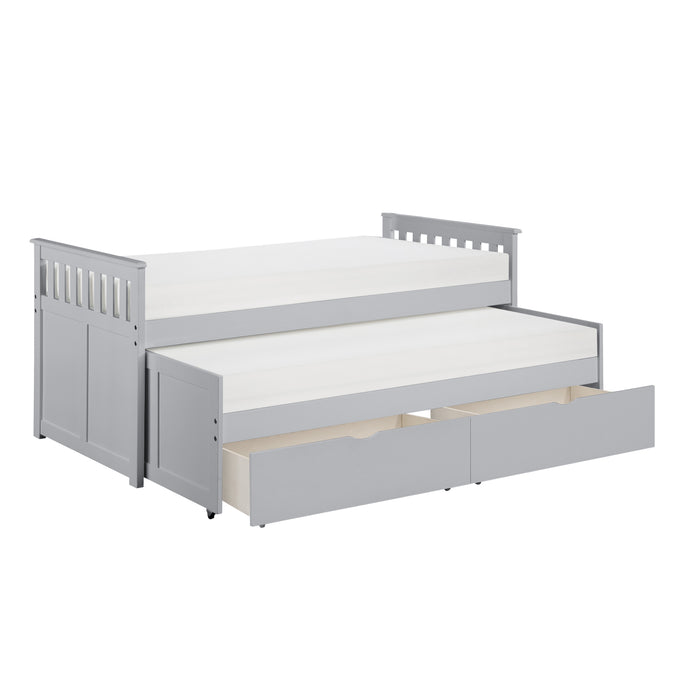 Orion (4) Twin/Twin Bed with Storage Boxes in Gray - B2063RT-1T*