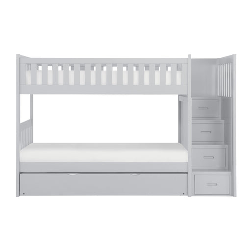 Orion (5) Twin/Twin Step Bunk Bed with Twin Trundle in Gray - B2063SB-1*R image