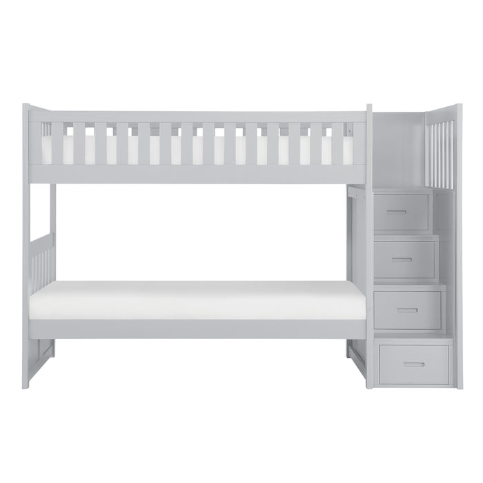 Orion (4) Twin/Twin Step Bunk Bed in Gray - B2063SB-1*