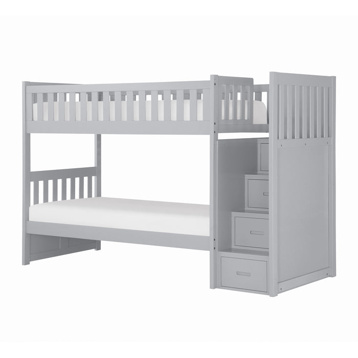 Orion (4) Twin/Twin Step Bunk Bed in Gray - B2063SB-1* image