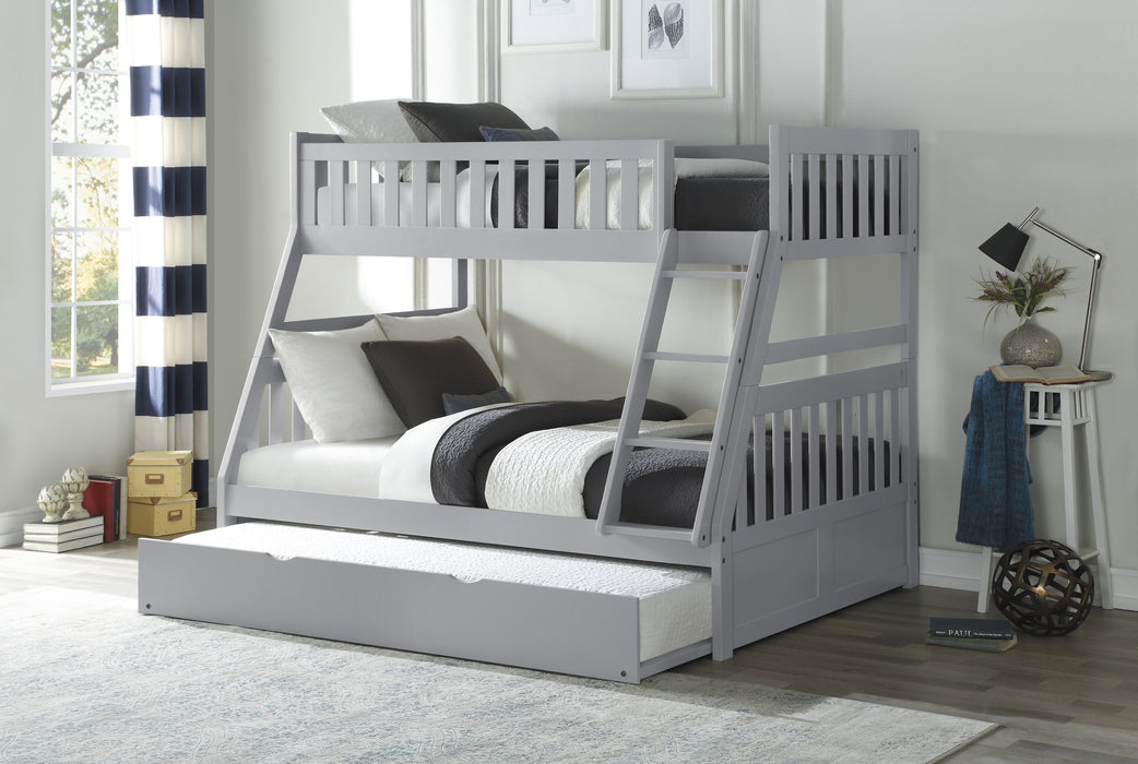 Orion (4) Twin/Full Bunk Bed with Twin Trundle in Gray - B2063TF-1*R