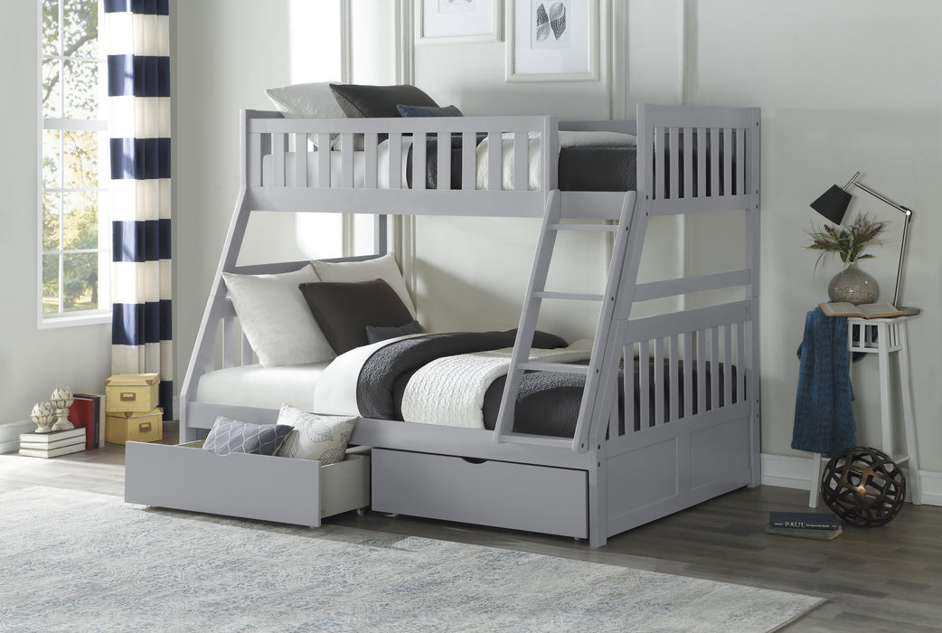 Orion (4) Twin/Full Bunk Bed with Storage Boxes in Gray - B2063TF-1*T