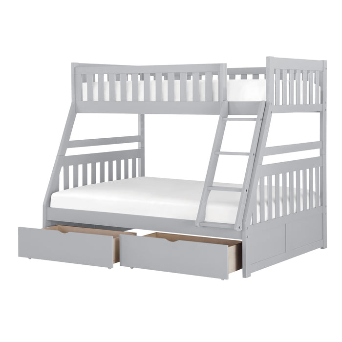 Orion (4) Twin/Full Bunk Bed with Storage Boxes in Gray - B2063TF-1*T