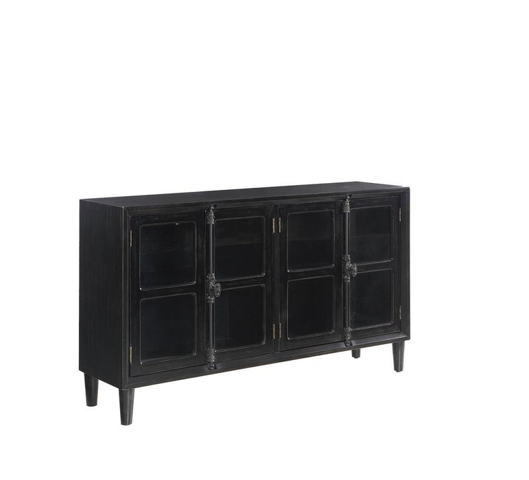 Sylvia 4-door Accent Cabinet Black