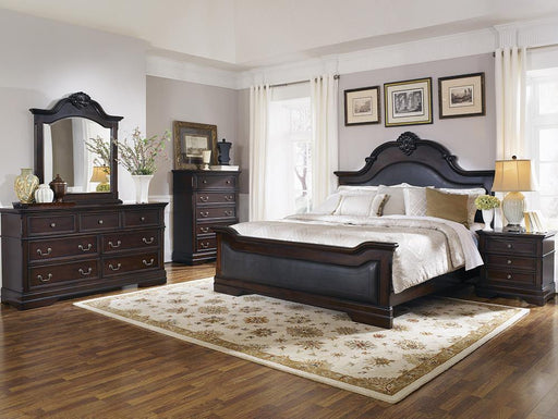 Cambridge Carved King 4PC Bedroom Set Cappuccino image