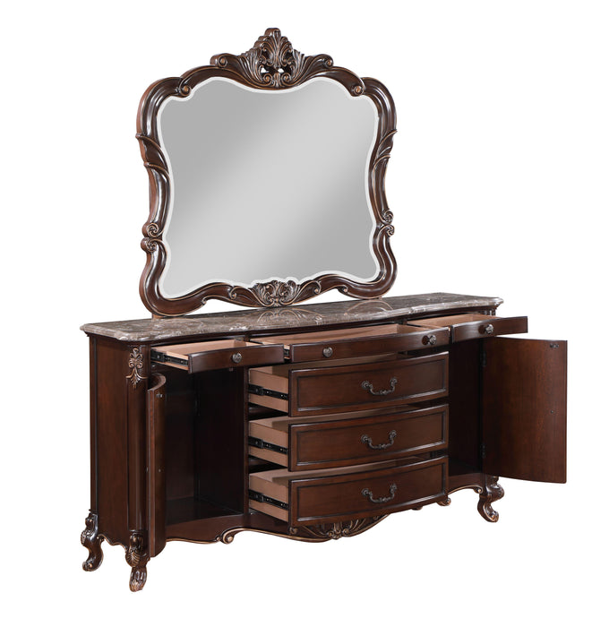 CONSTANTINE DRESSER/SERVER MIRROR-CHERRY