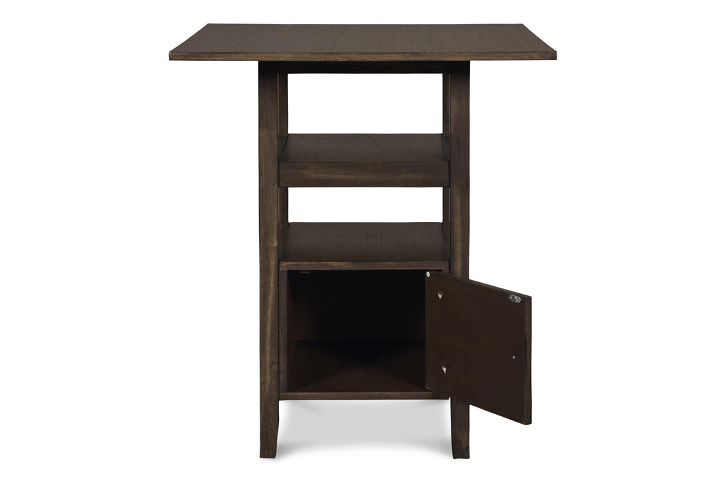 DERBY COUNTER TABLE & 4 STOOLS (SET) - CHOCOLATE