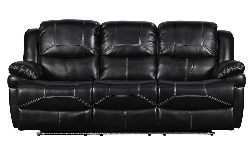 FLYNN SOFA W/LIGHTED BASE & PWR FR-BLACK