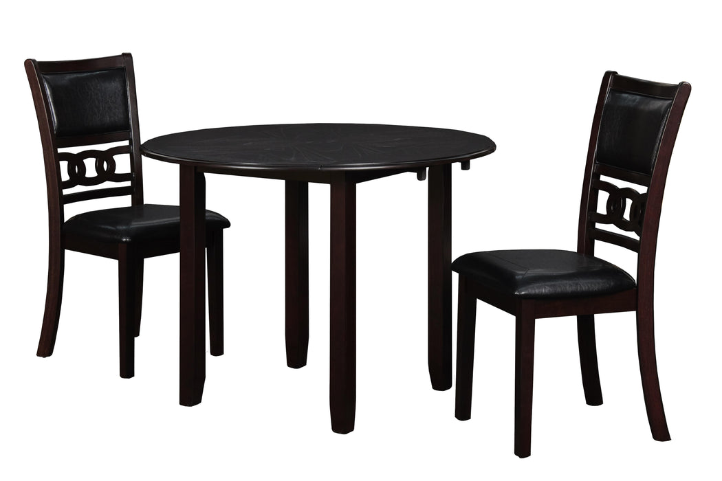 GIA 42" DINING  DROP LEAF TABLE W/2 CHAIRS-EBONY