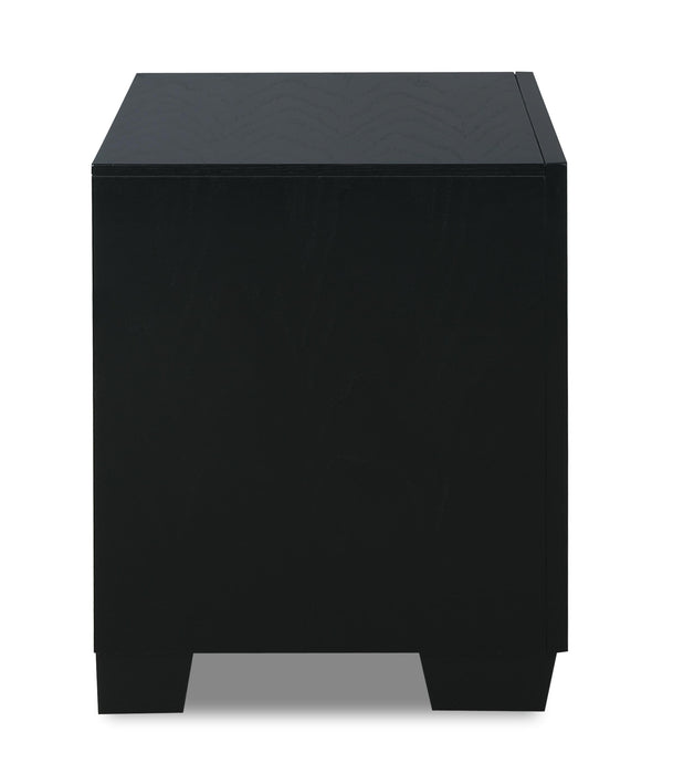 LUXOR NIGHTSTAND-BLACK/SILVER