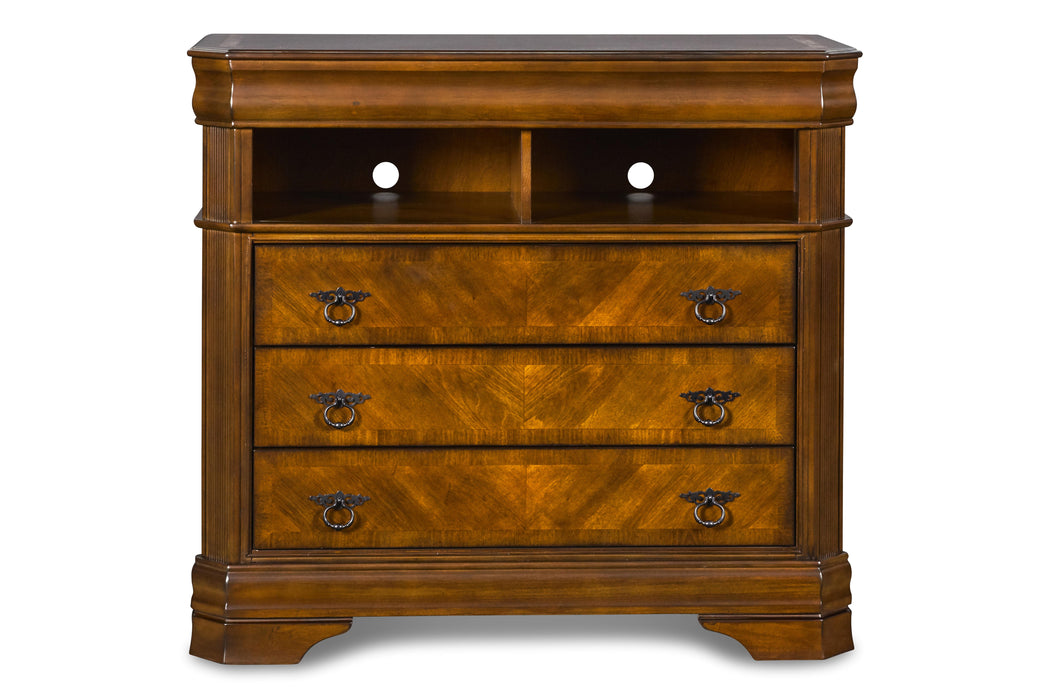 SHERIDAN MEDIA CHEST- BURNISHED CHERRY