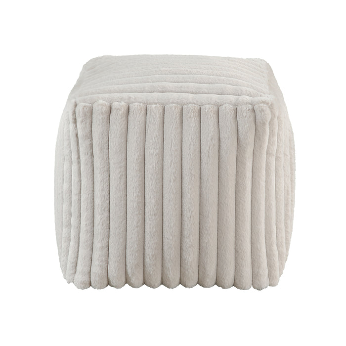 Simpsonville Pouf in White - P31001