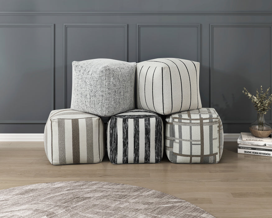 Monica Pouf in Black/Multi/White - P31007