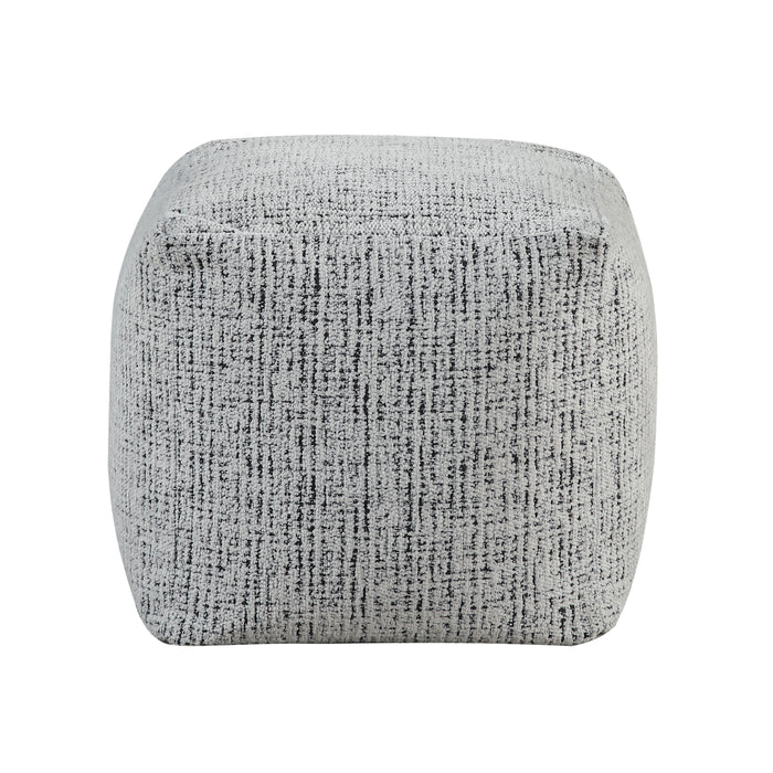 Easley Pouf in Black/Multi/White - P31003