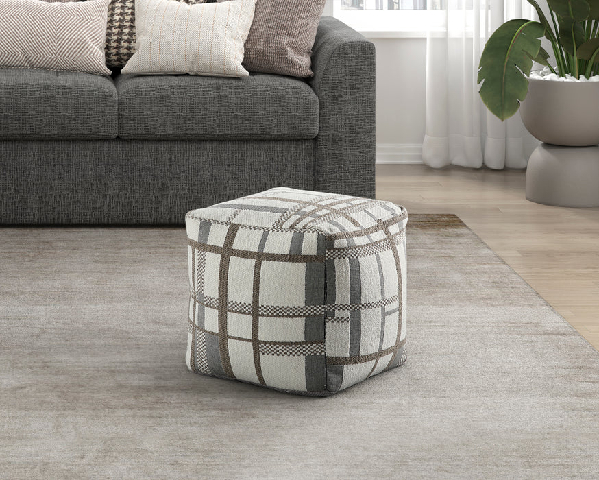 Monica Pouf in Black/Multi/White - P31007