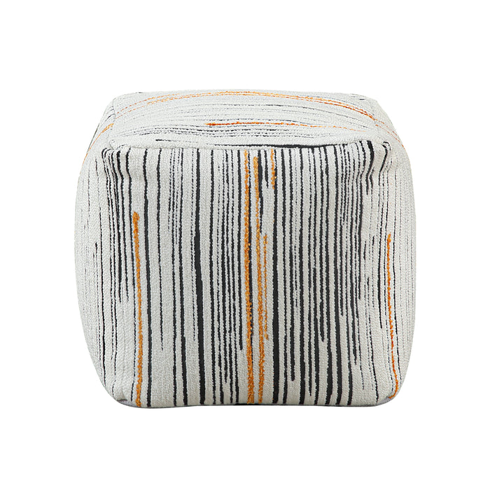 Poplar Pouf in Black/Multi/Orange - P31008