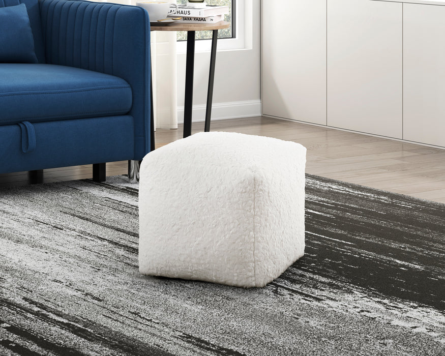 Celina Pouf in White - P31011