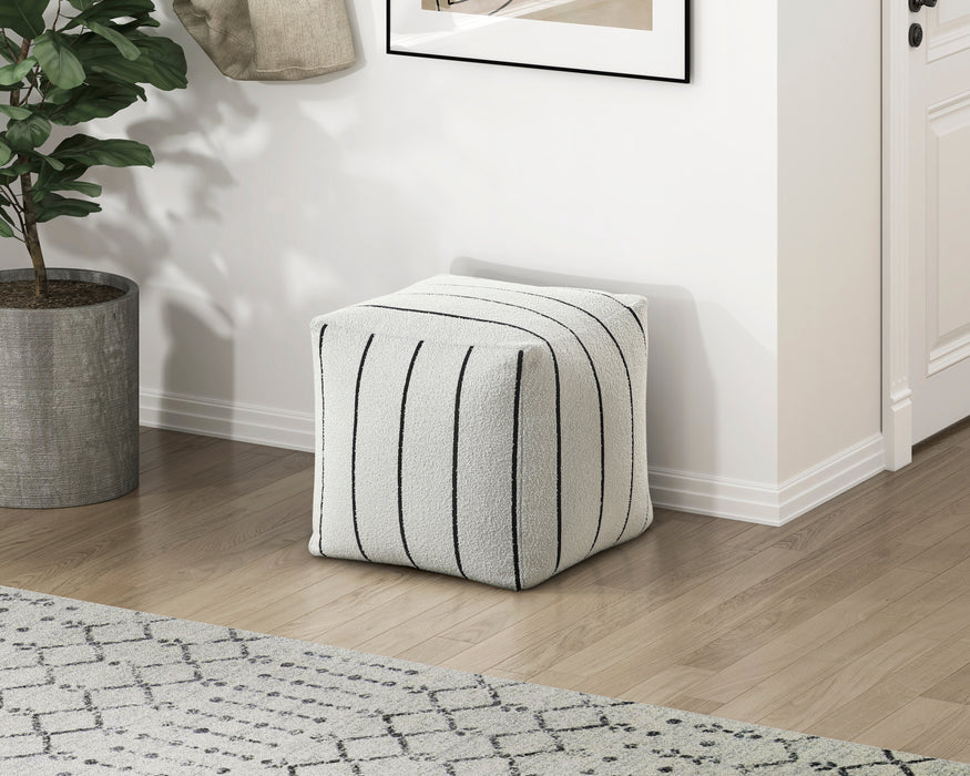 Pewter Pouf in Black/White - P31013