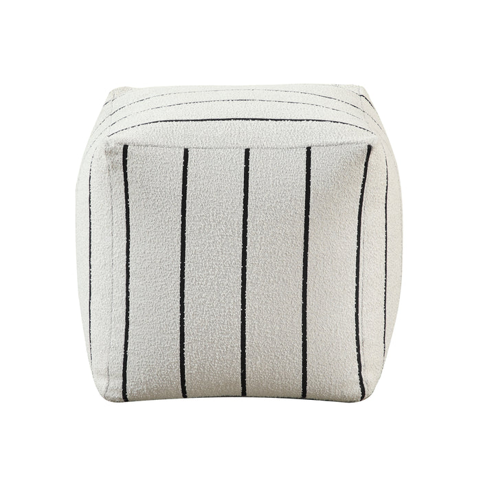 Pewter Pouf in Black/White - P31013