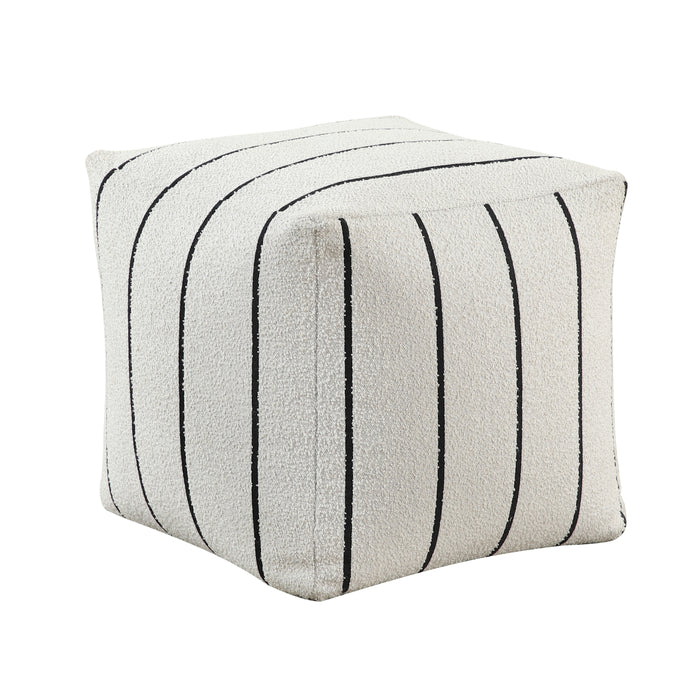 Pewter Pouf in Black/White - P31013 image