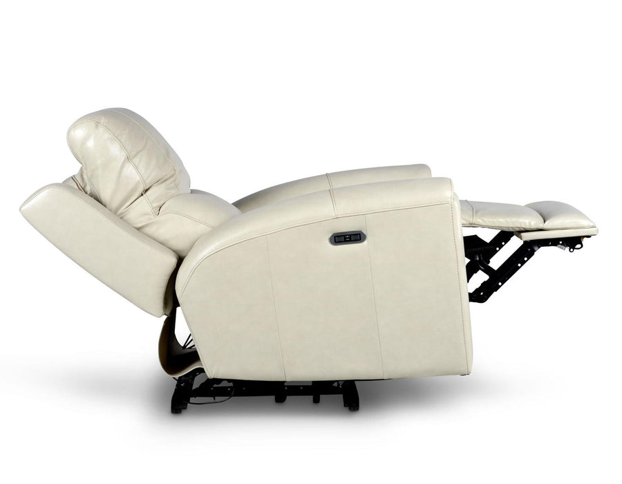 Steve Silver Laurel Leather Dual Power Recliner in Ivory