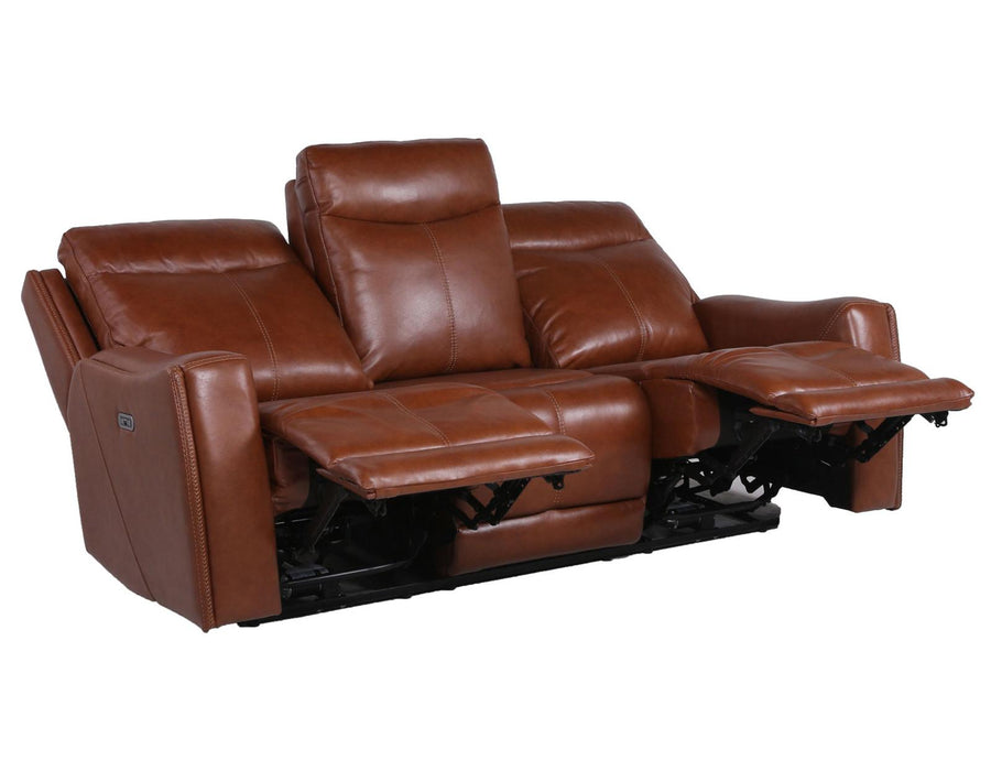 Steve Silver Natalia Leather Dual Power Reclining Sofa in Coach